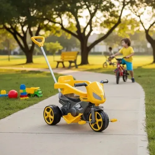 Triciclo Infantil Criança Moto Rider Carrinho De Empurrar Passeio Com Pedal Educativo 