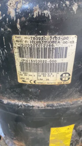 Compressor Bristol H23B35, 3,5 HP, Trifásico 380v<br>? 3,5 HP