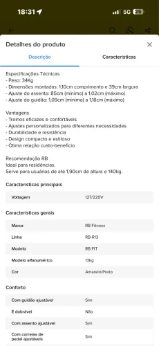 Bicicleta Spinning Com Roda De Inércia De 13kg RB Fitness Cor Preto/Amarelo