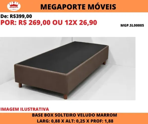 BASE BOX SOLTEIRO VELUDO 