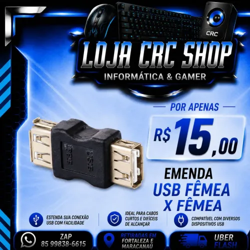 Adaptador USB Fêmea x Fêmea
