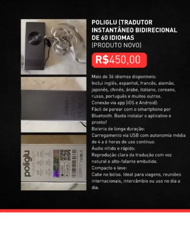Poliglu (Tradutor instantâneo bidirecional de 60 idiomas)