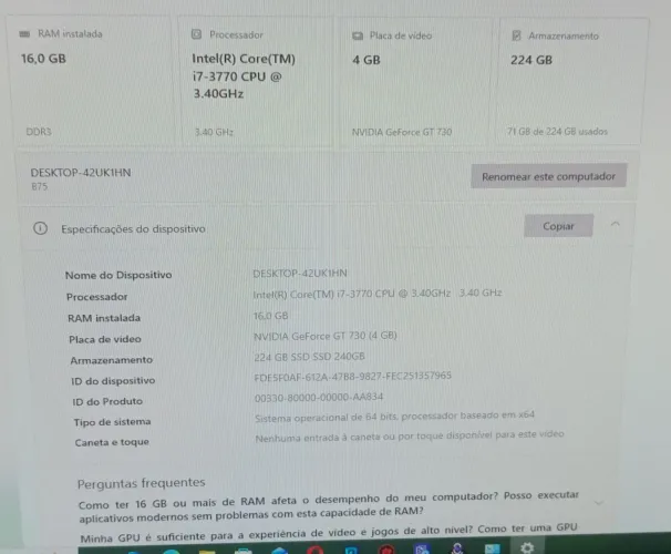 Vendo computador gamer comple vai com as duas telas