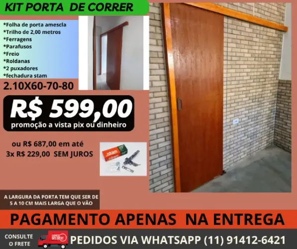 porta madeira suspença de correr cod 80o2 