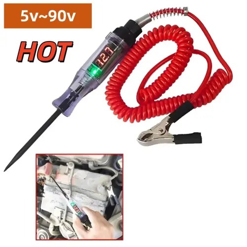 Caneta Teste Automotiva Digital 5V a 90V Voltímetro Detector de Polaridade