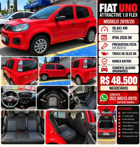 Fiat Uno Attractive 1.0 EVO Fire Flex 8V 5P 2020