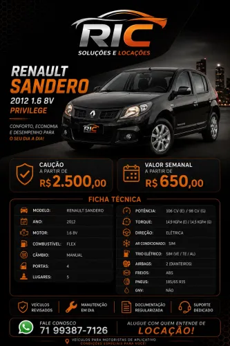 Renault Sandero Privilège Hi-flex 1.6 8V 5P 2012