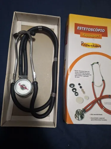 ESTETOSCÓPIO PRETO RAPPAPORT PREMIUM - COM CAIXA