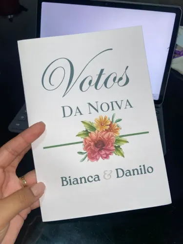 Papelaria, Caderno para votos de casamento personalizado