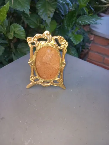 Porta retrato antigo de bronze