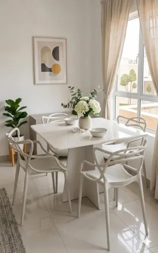 Mesa de jantar com 4 caseiras