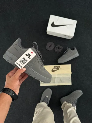Tênis Nike Air Force Premium Masculino 2 Tipos Cadarço Cor: Grafite - Disponível 38 AO 43