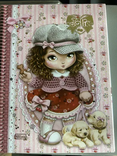 caderno 10 matérias jolie vintage anos 2000 