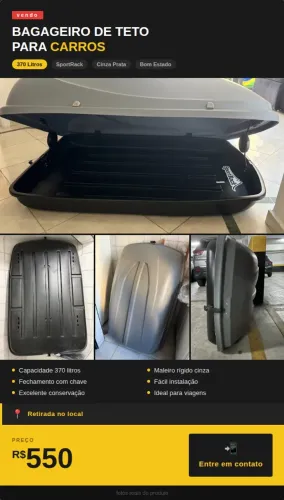 Vendo Bagageiro de teto - em ótimo estado