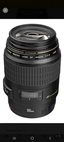 Lente Macro Canon EF 100mm F2.8 L IS USM Preta