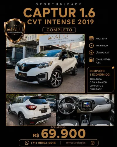 Renault Captur Intense 1.6 16V Flex 5P Aut. 2019