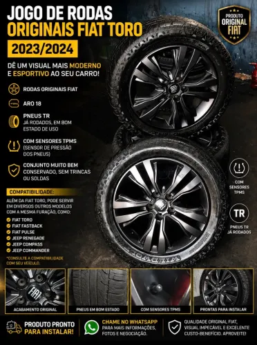 Rodas Fiat toro 2023 aro 17 com sensor psi e pneus