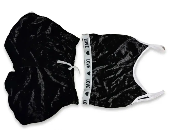 Conjunto love veludo feminino P/m/G/GG atacado