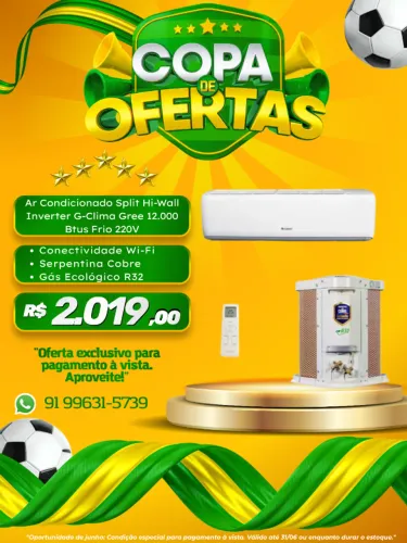 Ar Condicionado Split Hi-Wall Inverter G-Clima Gree 12.000 BTUs Frio 220V R-32