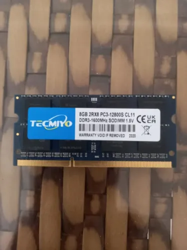Memória RAM Notebook TECMIYO 8GB 2RX8 PC3-PC3-12800S DDR3-1600MHz SODIMM 1.5V