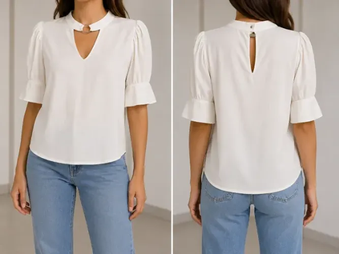 Blusa elegante branca 