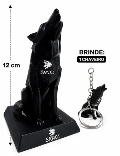 Estatura premium lobo sanoj com chaveiro