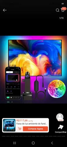 Luz Led Sincronizada com a TV Lâmpada Inteligente