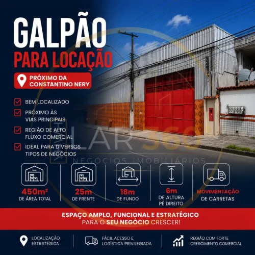 Galpão para aluguel tem 450 metros quadrados em São Geraldo - Manaus - AM