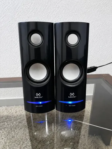 Caixa de Som MOX MO-CS88 2.0 Multimídia com LED Azul