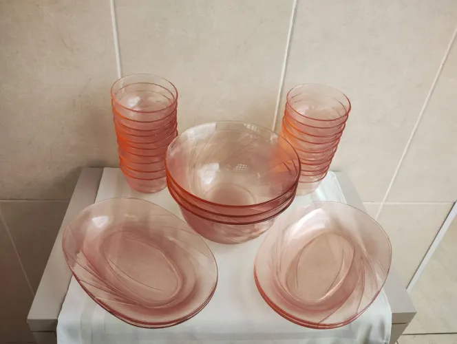 Conjunto de tigelas e travessas flamingo Nadir Figueiredo