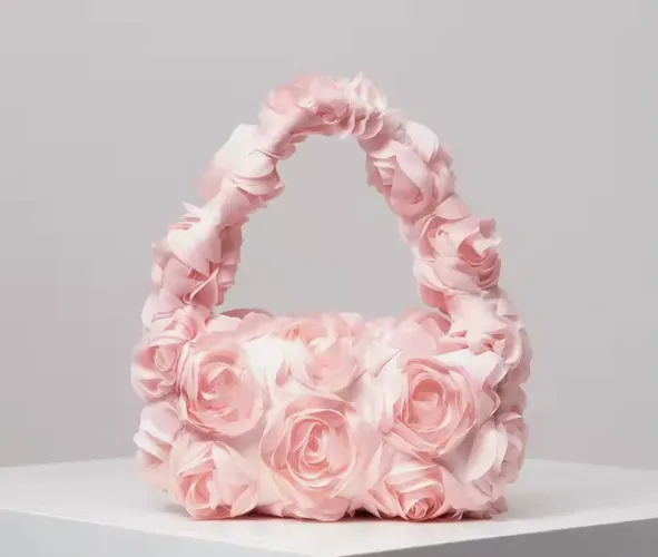 Bolsa floral rosa