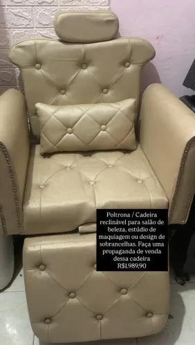 Poltrona/cadeira reclinável para salão