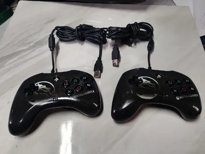 2 Controle Oficial Mortal Kombat X Ps3 Ps4 Usb Usado (Usado) Funcionado Testado 