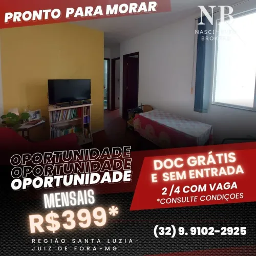 COMPRA ASSISTIDA- Apartamento 2/4 Regiao Santa luzia