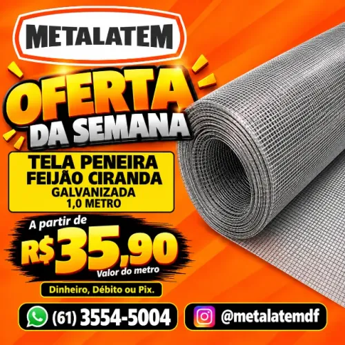 Tela Peneira Feijão Ciranda Galvanizada 1,00m