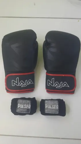 Kit Luvas Naja 12oz + Bandagens Pulser 5m - Boxe / Muay Thai