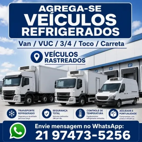 Agrega-se Veículos Refrigerados Van/Vuc/3/4/Toco - Carregamento na Pavuna