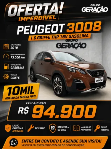 Peugeot 3008 Griffe 1.6 Turbo 16V 5P Aut. 2019