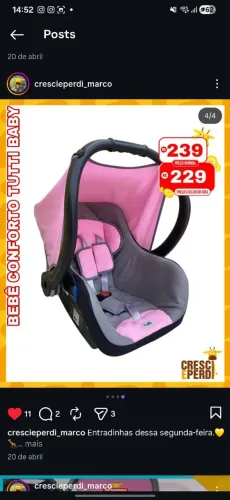vendo bebê conforto da tutti baby, cor preta e cinza