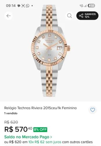 Relógio technos feminino