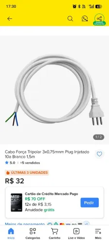 Vendo rabicho injetado 2p+t 10A