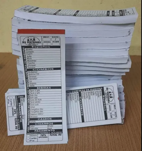 Bloco, Comanda de mesa para restaurante, pizzaria, espetinho, 