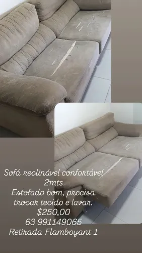 Sofá retrátil reclinável 