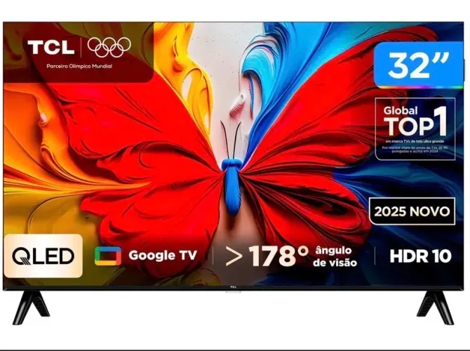 Smart TV 32" TCL Full HD QLED 32S5K Google TV 2 HDMI