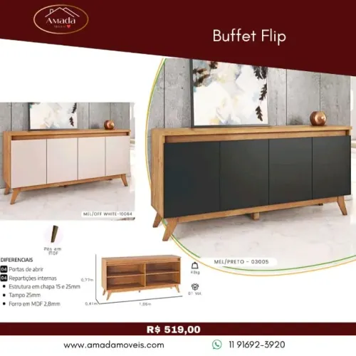Buffet Flip, a pronta entrega 