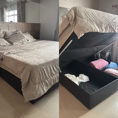 Vendo cama ortobom com base baú. 2.950
