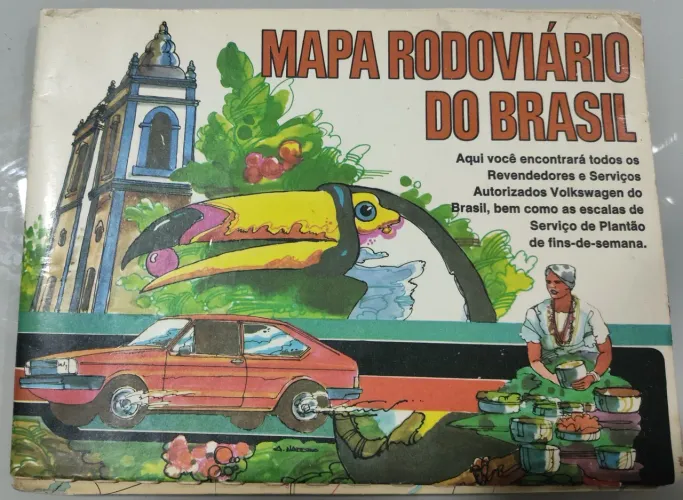 Mapa Rodoviário VW original antigo de 1979