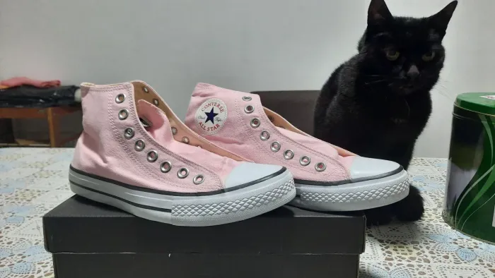 All Star Converse Rosa Claro Cano Alto
