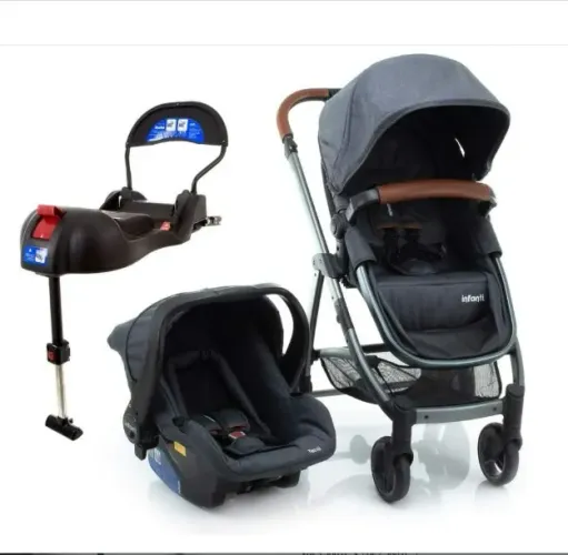 Lacrado! Carrinho de bebê conforto Travel System Infanti, Epic Lite Trio, 15kg, Grey Vinta