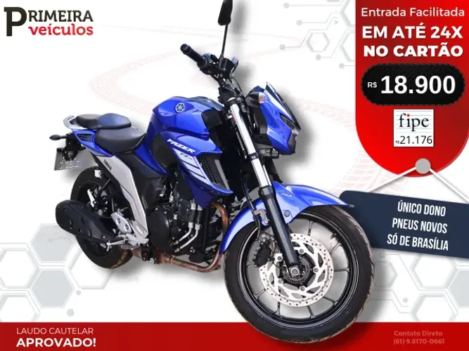 Yamaha Fazer 250 2022/23 - Moto com Baixa KM, Só de Brasília e de Único Dono